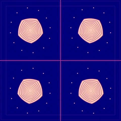 Abstract Geometric Pattern: Repeating Pentagons and Dots on Dark Blue Backg.. Stock Footage 347811418