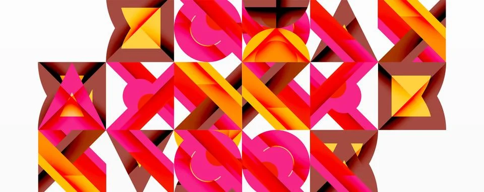 Abstract geometric pattern. Repeating shapes create vibrant, colorful texture. Stock Illustration