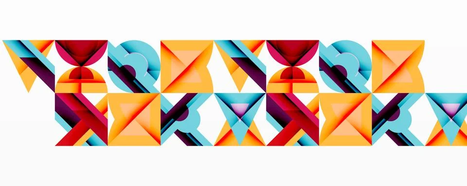 Abstract geometric pattern. Repeating shapes create colorful, modern design. Stock Illustration