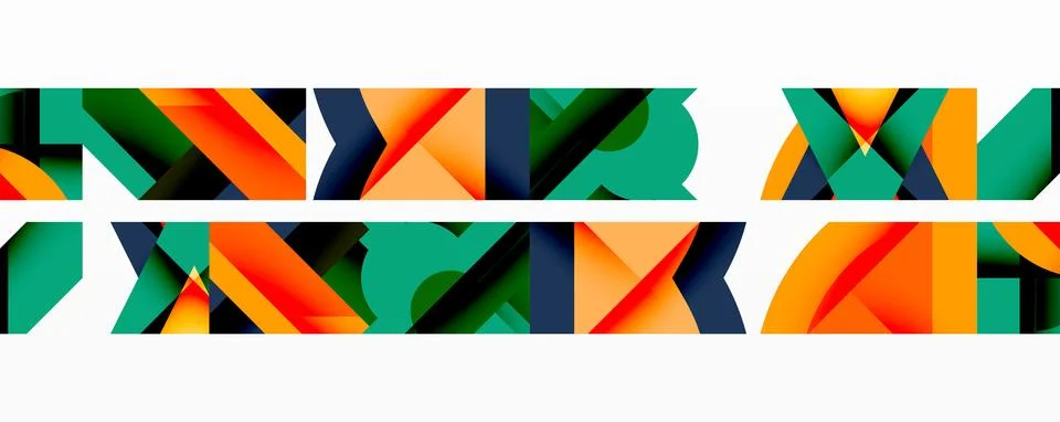 Abstract geometric pattern. Repeating shapes, vibrant colors, clean lines create Stock Illustration