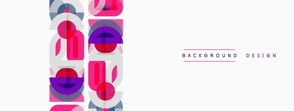 Abstract geometric pattern. Repeating shapes, pink, blue, purple hues. Illustrazione stock