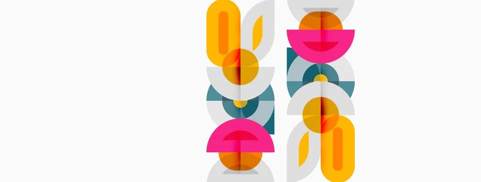 Abstract geometric pattern. Repeating shapes, vibrant colors, modern design. Illustrazione stock