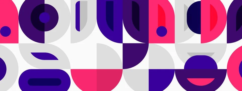 Abstract geometric pattern. Repeating shapes, vibrant colors, modern design. Stock Illustration