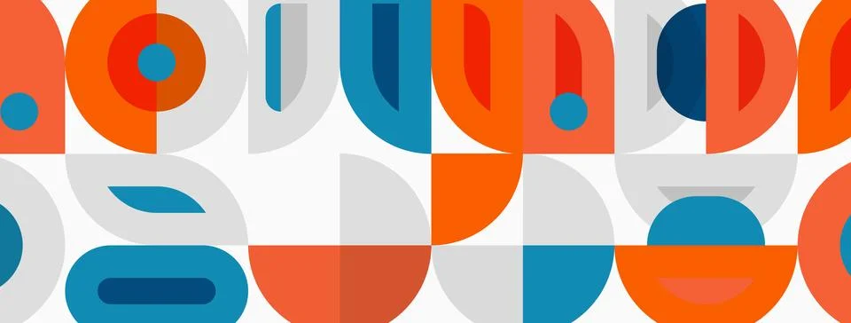 Abstract geometric pattern. Repeating shapes create midcentury modern aesth.. 스톡 일러스트