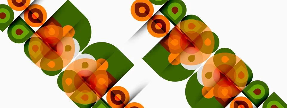 Abstract geometric pattern. Repeating shapes, circles, squares, layers create Stock Illustration