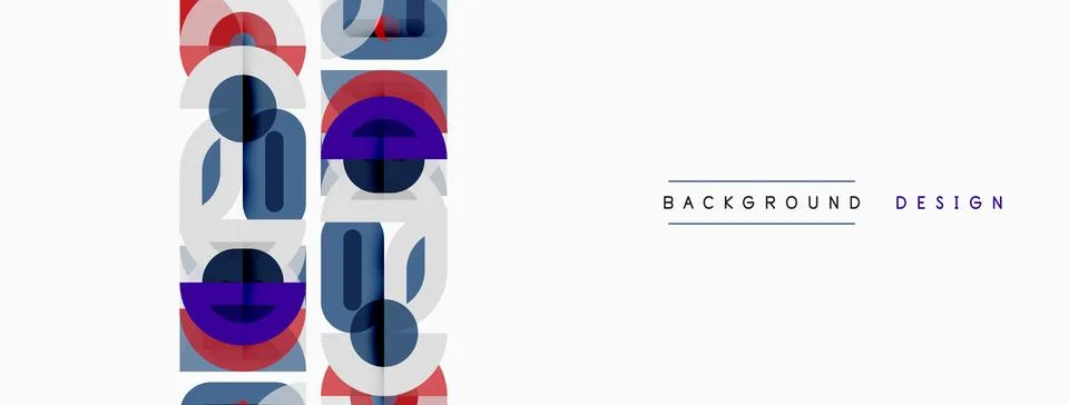 Abstract geometric pattern. Repeating shapes create modern design. Blue, red, Illustrazione stock