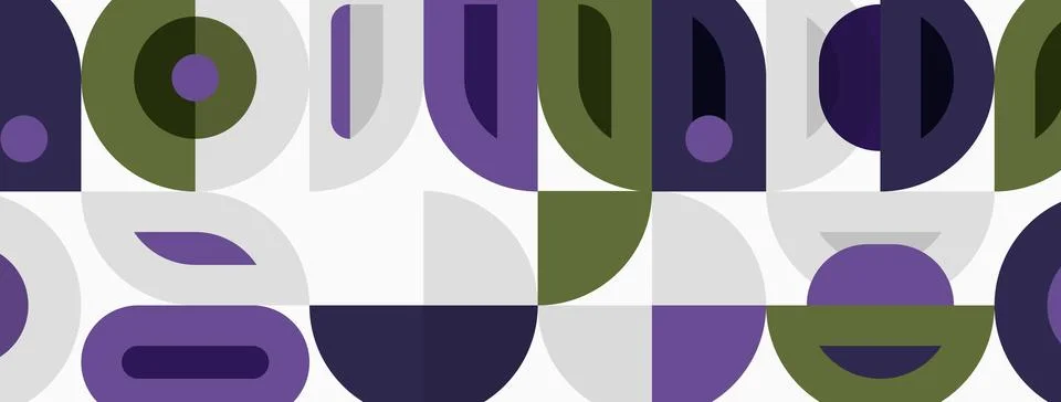 Abstract geometric pattern. Repeating shapes, curves, lines create modern d.. Illustrazione stock