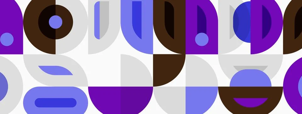Abstract geometric pattern. Repeating shapes, purple, gray, brown colors crea 스톡 일러스트