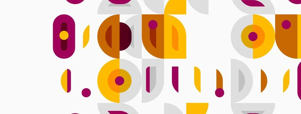 Abstract geometric pattern. Repeating shapes, circles, ovals, rectangles. War イラスト素材