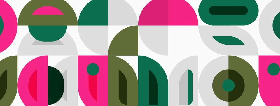 Abstract geometric pattern. Repeating shapes, pink, green, gray colors create Illustrazione stock