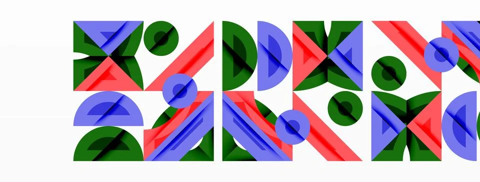 Abstract geometric pattern. Repeating shapestriangles, circles, Illustrazione stock