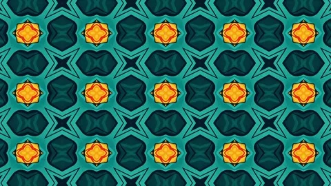 Abstract geometric pattern with repeating squares and decorative floral ele.. Stock Footage 320555177