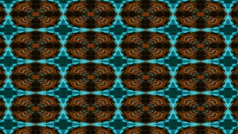Abstract geometric pattern with repeating squares in teal and orange colors Stock Footage 321264280