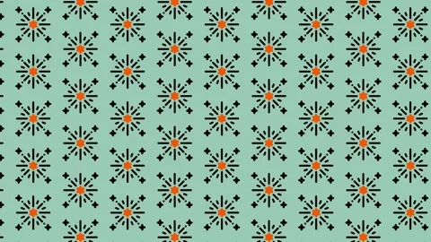 Abstract Geometric Pattern with Repeating Starburst Shapes on Light Green B.. Stock Footage 325387480