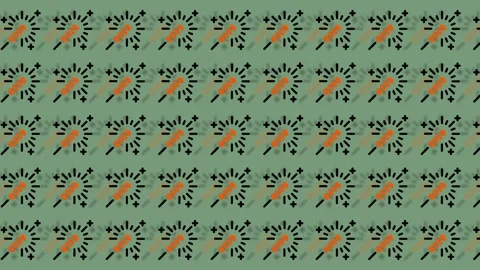 Abstract geometric pattern with repeating sun-like motifs on a green backgr.. Stock Footage 325387514