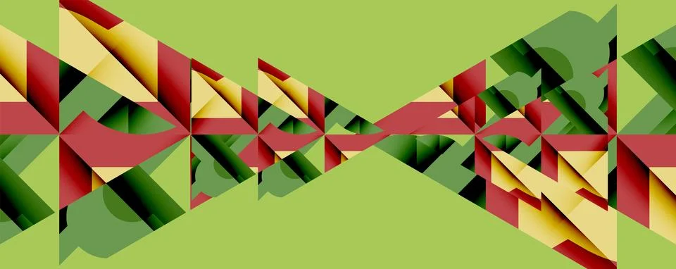 Abstract geometric pattern. Repeating triangles create wavy line. Colors include Stock Illustration