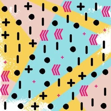 Abstract geometric pattern in retro memphis style. Stock-Illustration