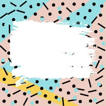 Abstract geometric pattern in retro memphis style. Stock Illustration