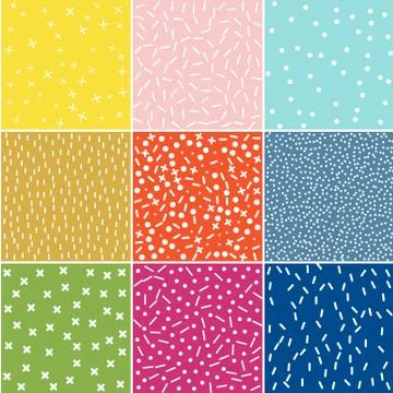 Abstract geometric pattern in retro memphis style. Stock Illustration