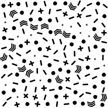 Abstract geometric pattern in retro memphis style. Stock Illustration