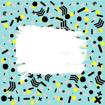 Abstract geometric pattern in retro memphis style. Stock Illustration