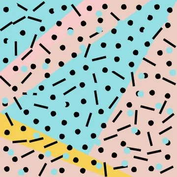 Abstract geometric pattern in retro memphis style. Stock Illustration
