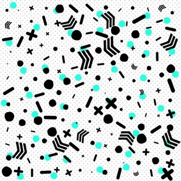 Abstract geometric pattern in retro memphis style. Stock Illustration