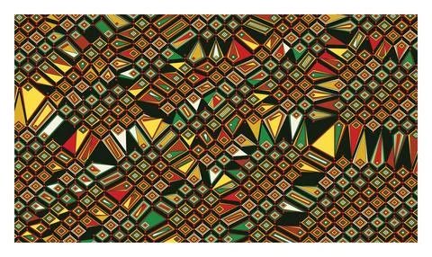 Abstract geometric pattern with rhomboid shapes and small dots in vibrant w.. Stock Illustration