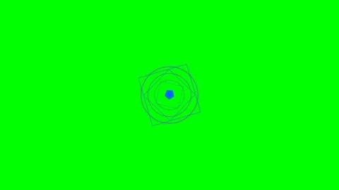 Abstract geometric pattern with rotating blue squares on green background Stock Footage 340266680