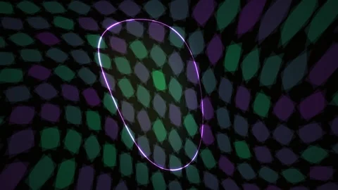 Abstract Geometric Pattern of Rotating Cubes with Neon Glow. Stock Footage 334459168