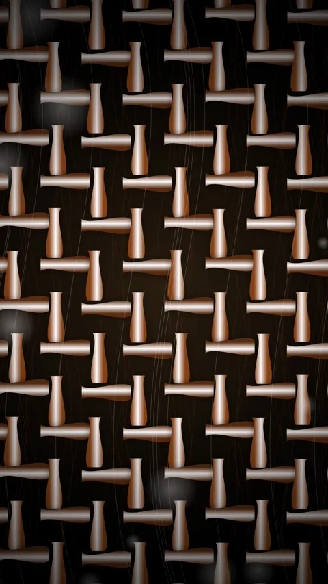 Abstract Geometric Pattern with Rotating Metallic Cylinder Shapes Stock Footage 346197496