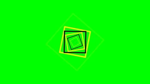 Abstract geometric pattern of rotating nested squares on green background Stock Footage 340903687
