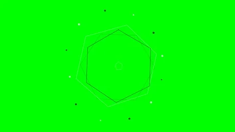 Abstract geometric pattern with rotating pentagons on a vivid green screen Stock Footage 340267384