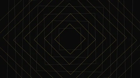 Abstract geometric pattern of rotating squares on a dark background Stock Footage 335145969