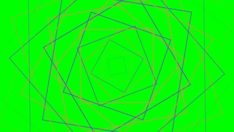 Abstract geometric pattern of rotating squares on a vibrant green background Stock-Footage 341839046