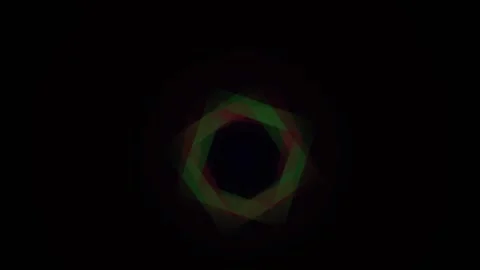 Abstract Geometric Pattern of Rotating Translucent Green and Red Square Shape Stock Footage 345275701