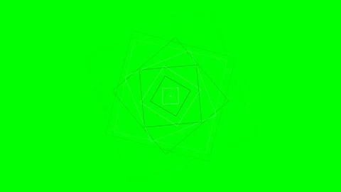 Abstract geometric pattern with rotating white squares on a green screen Video stock 340266091