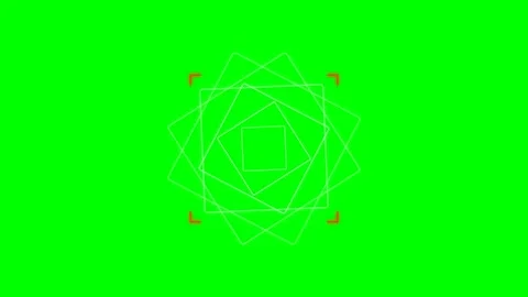 Abstract geometric pattern with rotating white squares on green background Stock Footage 340905173