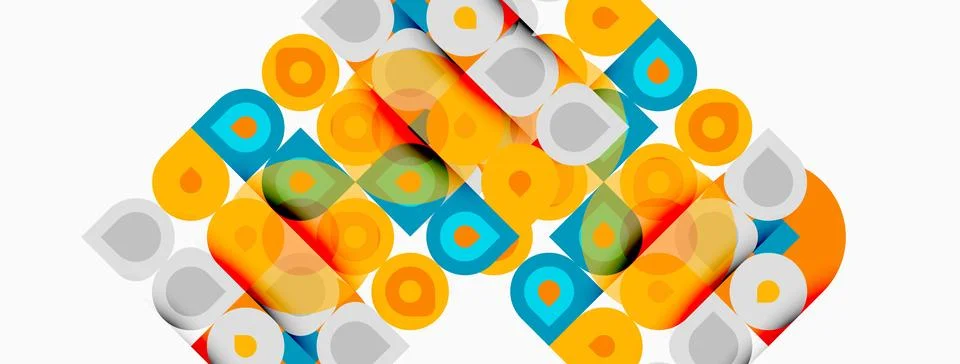 Abstract geometric pattern. Rounded squares, rectangles overlap creating vi.. Stock Illustration