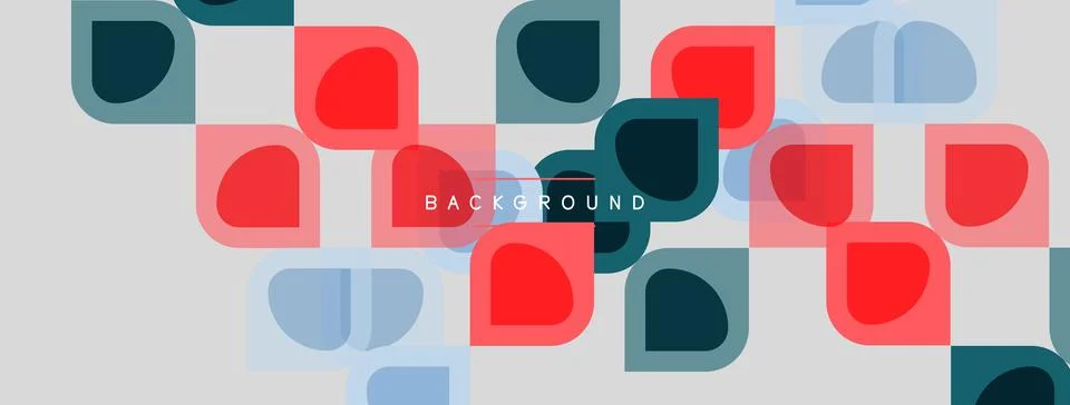 Abstract geometric pattern. Rounded squares overlap, creating colorful visual Stock Illustration