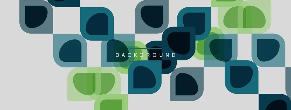 Abstract geometric pattern. Rounded squares overlap, creating colorful Stock Illustration