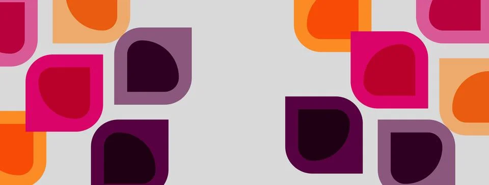 Abstract geometric pattern. Rounded squares overlap, creating vibrant color イラスト素材