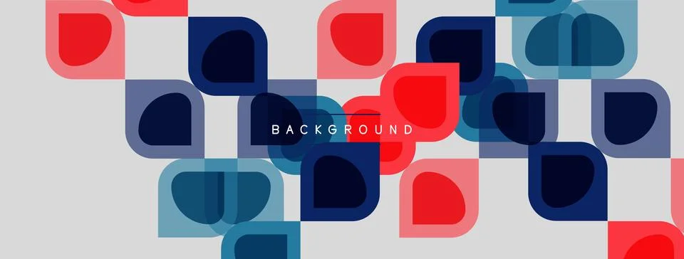 Abstract geometric pattern. Rounded squares overlap, creating colorful visual Stock Illustration