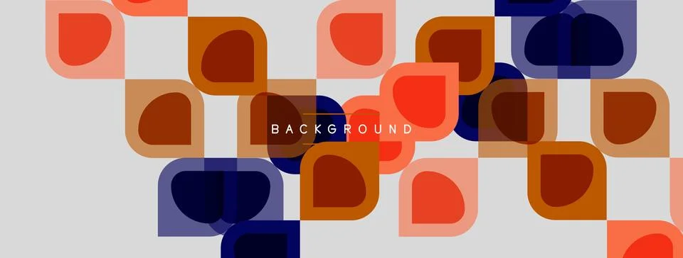 Abstract geometric pattern. Rounded squares overlap, creating vibrant color 库存插图