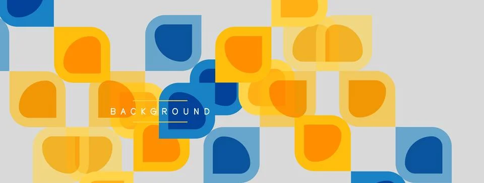 Abstract geometric pattern. Rounded squares overlap, creating vibrant visual 库存插图
