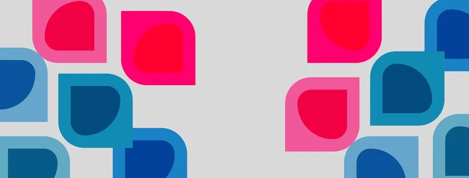Abstract geometric pattern. Rounded squares, blue, pink hues dominate Illustrazione stock