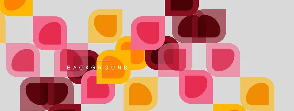Abstract geometric pattern. Rounded squares overlap creating colorful texture Stock Illustration