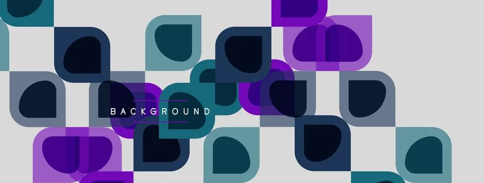 Abstract geometric pattern. Rounded squares overlap, creating vibrant color Stock Illustration