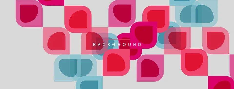 Abstract geometric pattern. Rounded squares overlap, creating vibrant color Stock Illustration