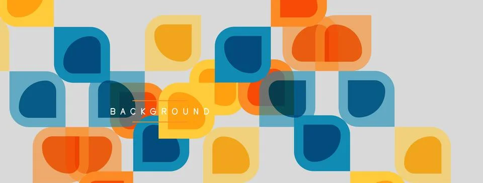 Abstract geometric pattern. Rounded squares overlap, creating vibrant color Stock Illustration